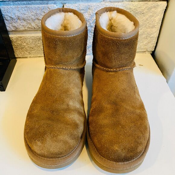 Cozy Tan Suede Ankle Boots - Picture 3 of 8